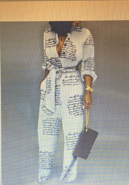 White Writing Jumpsuit
